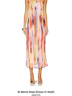 St. Barts Multi-Color Strapless Maxi Dress